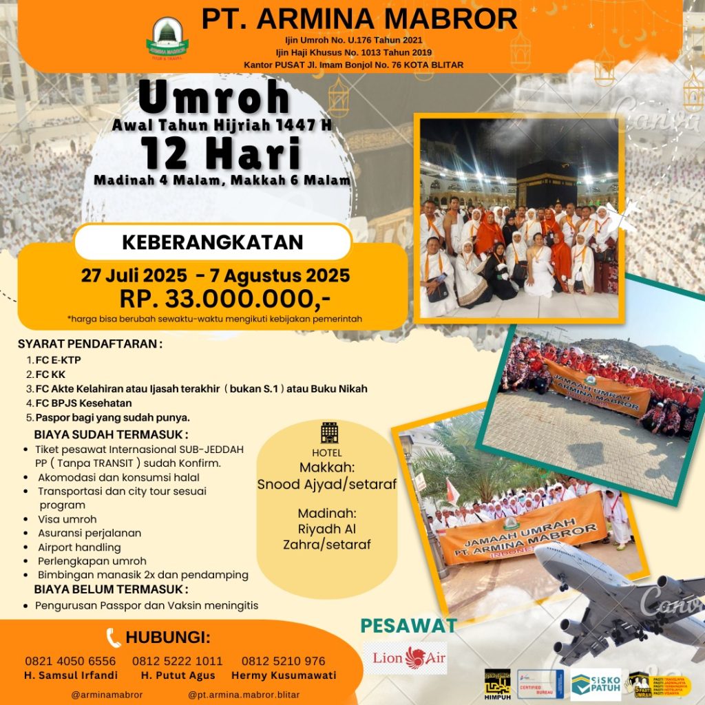 UMROH 12 HARI AWAL TAHUN BARU HIJRIAH 1447 H